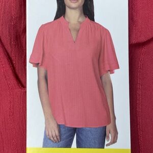 Well Worn Women's S Blouse Red Viscose e0361